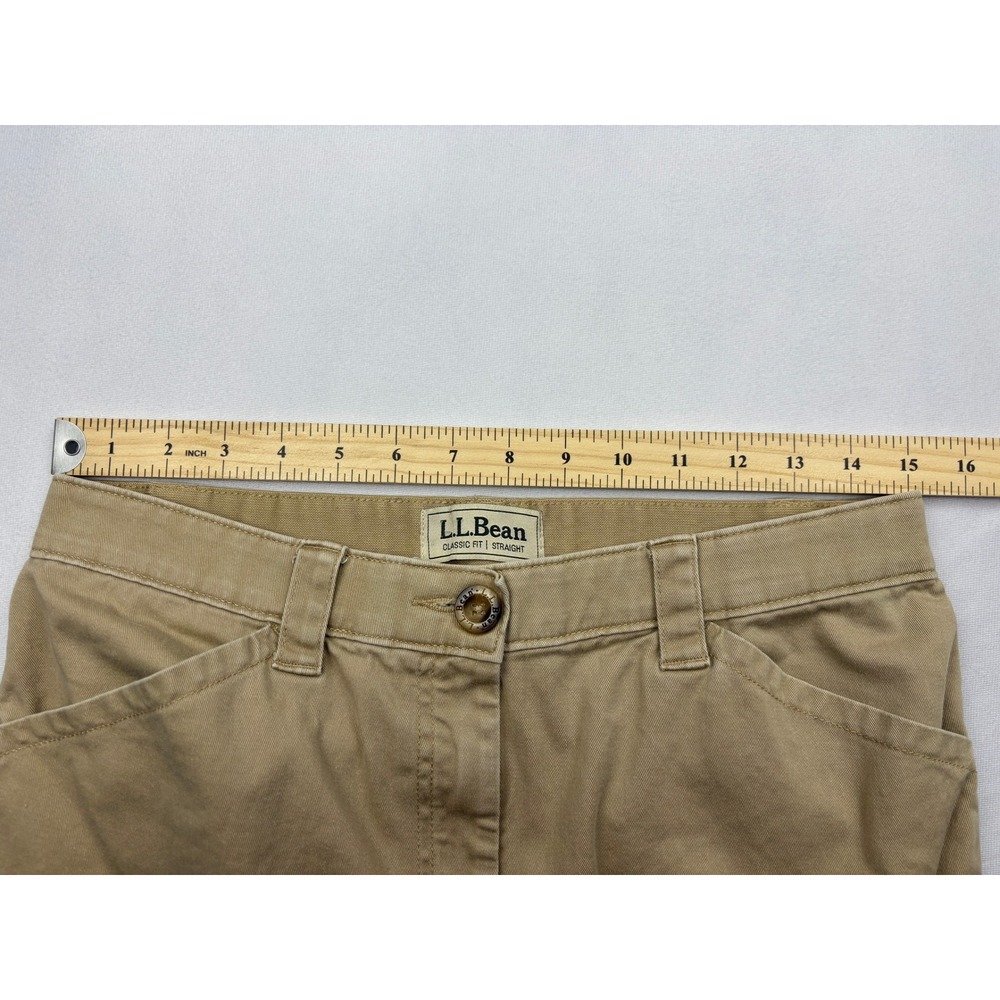 LL‎ Bean Pants Womens 10 Reg Khaki Classic Fit Straight Stretch Chino 269031 - Picture 3 of 8